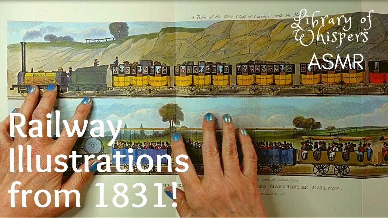 ASMR | New Purchase! Vintage Railway Illustrations 1831 - Show & Tell and Whispered Reading