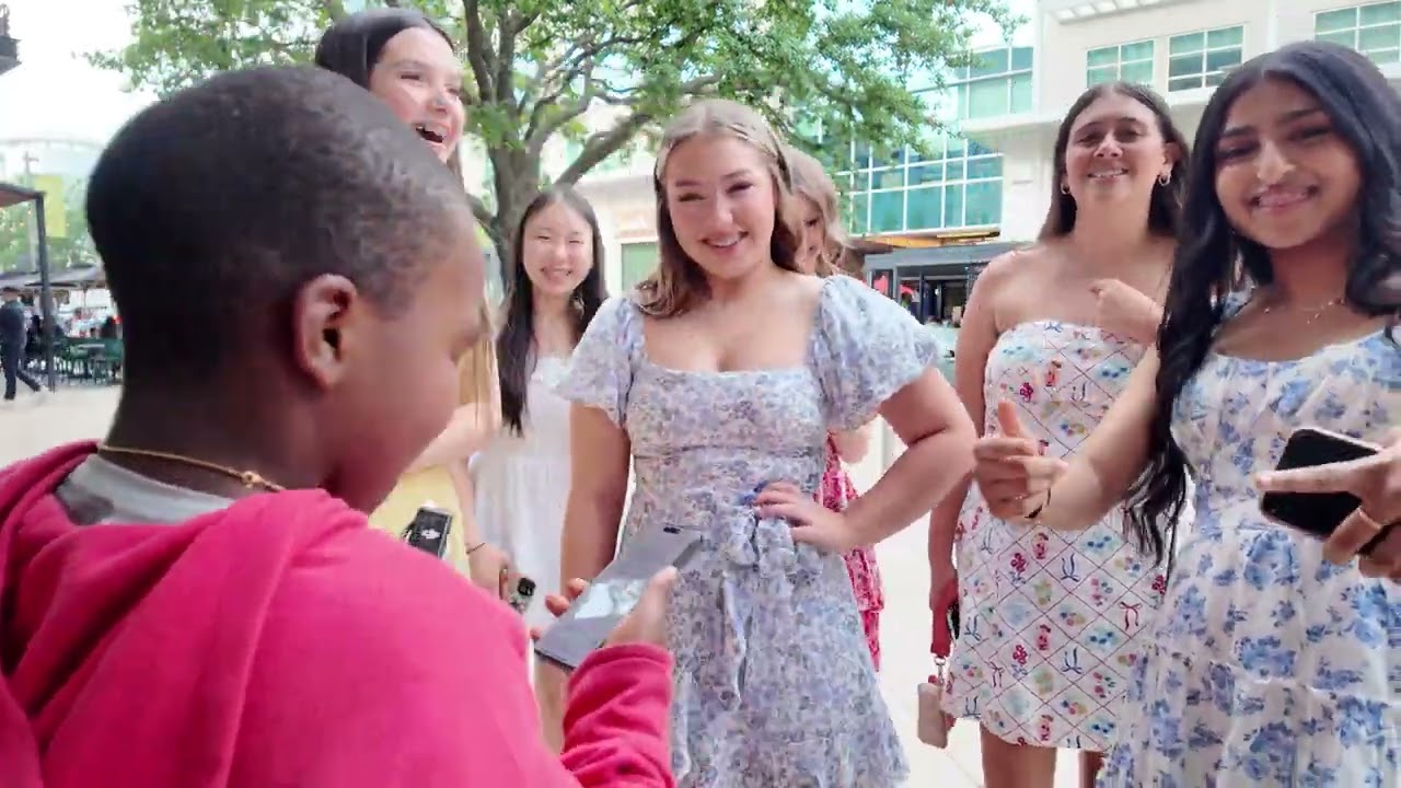Asking teens embarrassing questions in public