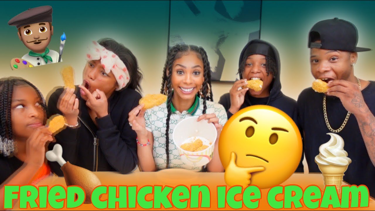 TRYING THE VIRAL FRIED CHICKEN ICE CREAM & PAINTING🎨