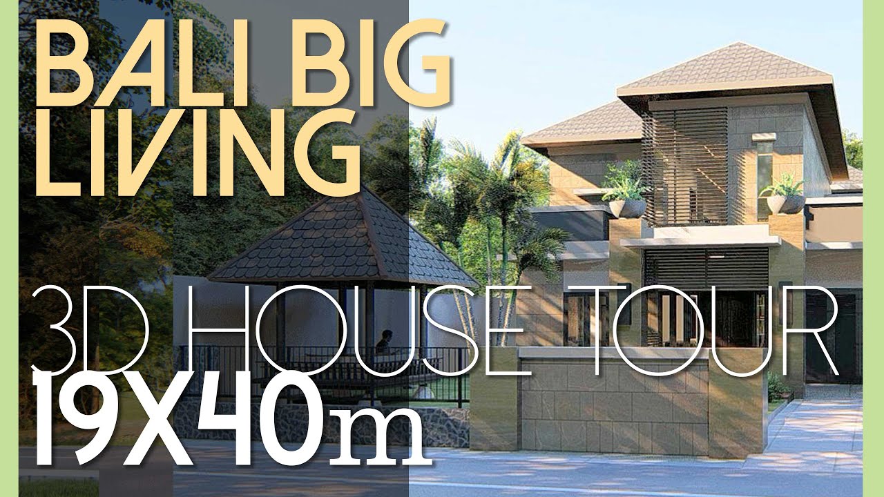 Bali House Living / Desain Rumah yang Luas dan Asri di lahan 19x40m2 [kode 165]