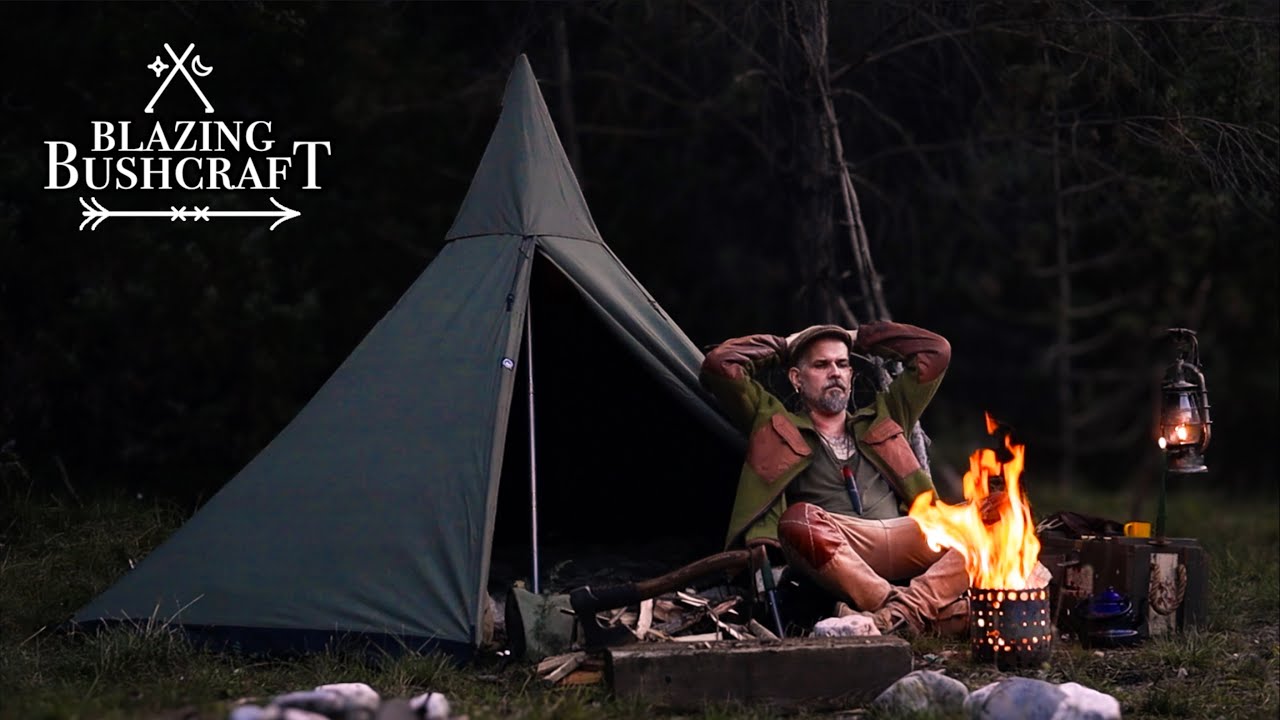Rustic Wildcamp with Canvas Tipi Tent / Campfire Cooking