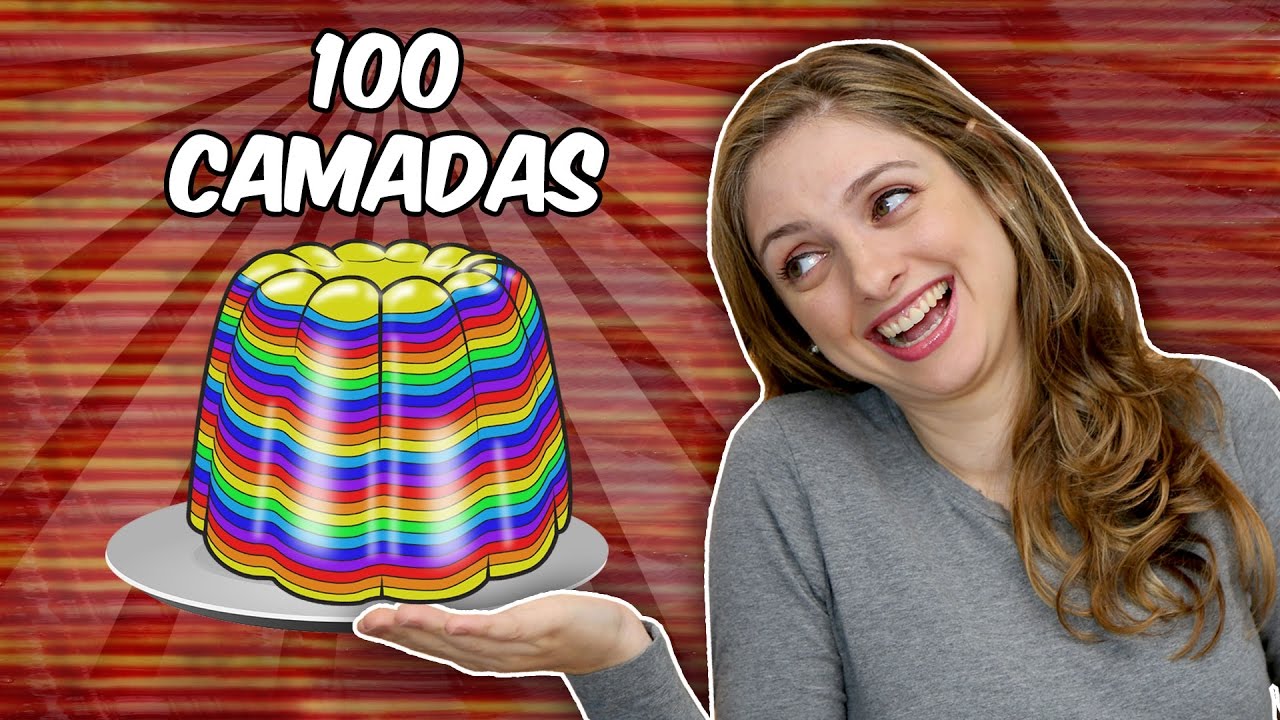 100 Camadas de GELATINA DE ARCO-ÍRIS!