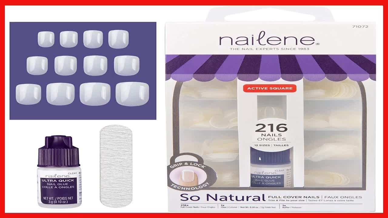 Great product -  Nailene So Natural Artificial Nails, Undecorated &ndash; Fake Nail Kit with 216 Nails (12