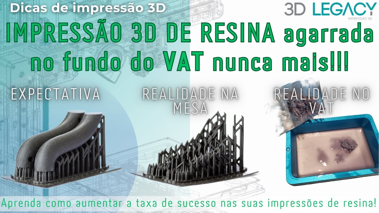 🤓 IMPRESSÃO 3D DE RESINA agarrada no fundo do VAT nunca mais!!!
