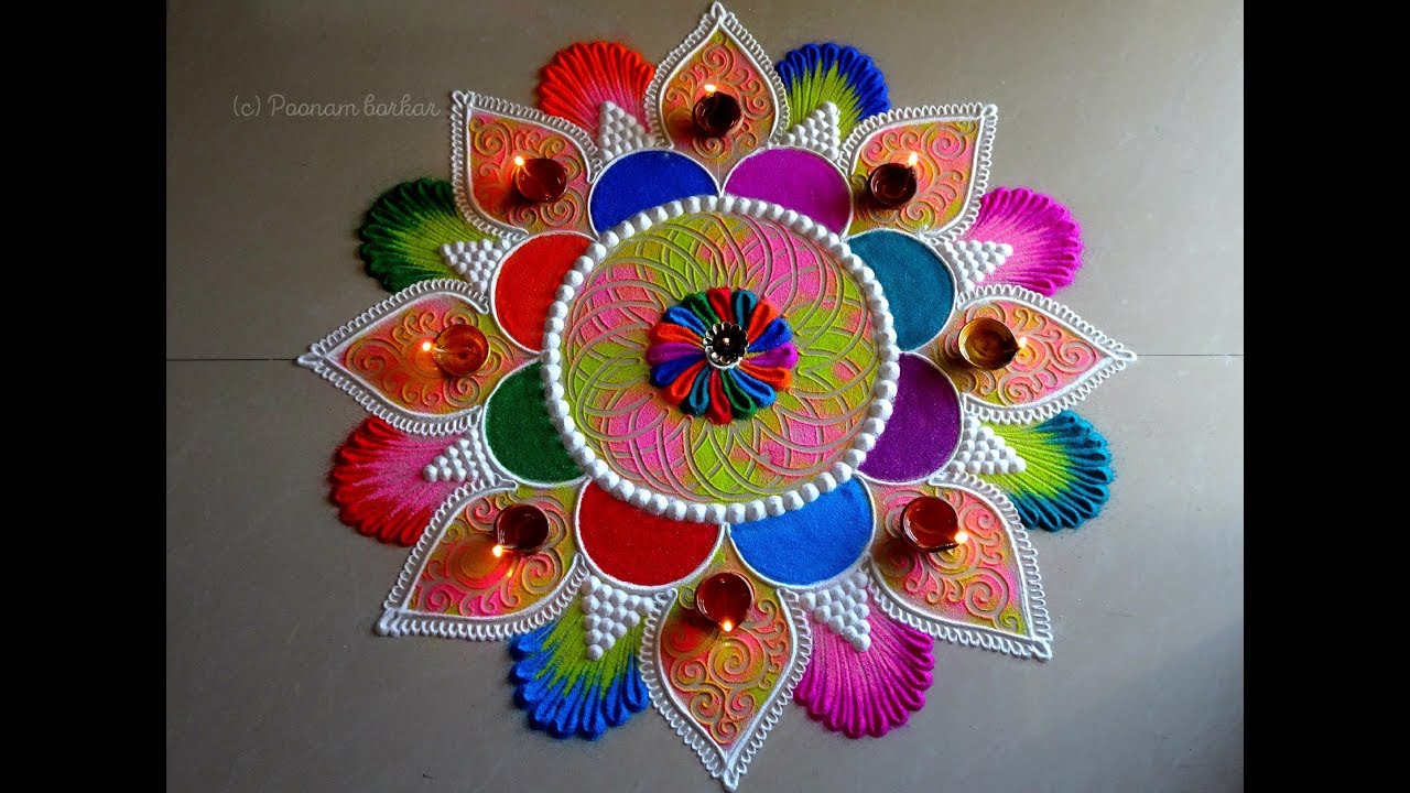 Big, creative and unique rangoli for festivals | Easy and colorful kolam