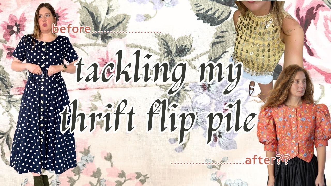 three thrift flips in three days?? altering vintage dresses at home (without a sewing machine)