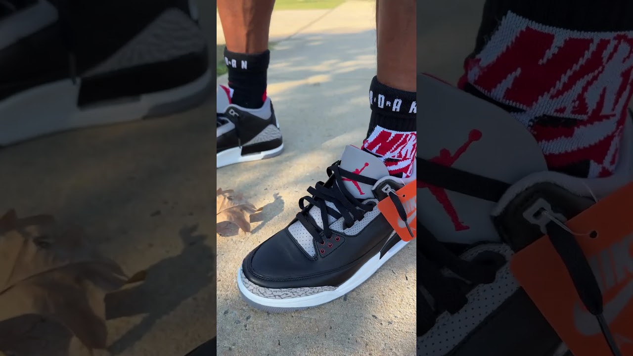 ON FEET LOOK AT THE 2024 JORDAN 3 BLACK CEMENT 🔥🔥 IS THIS A COP OR PASS FOR YOU??