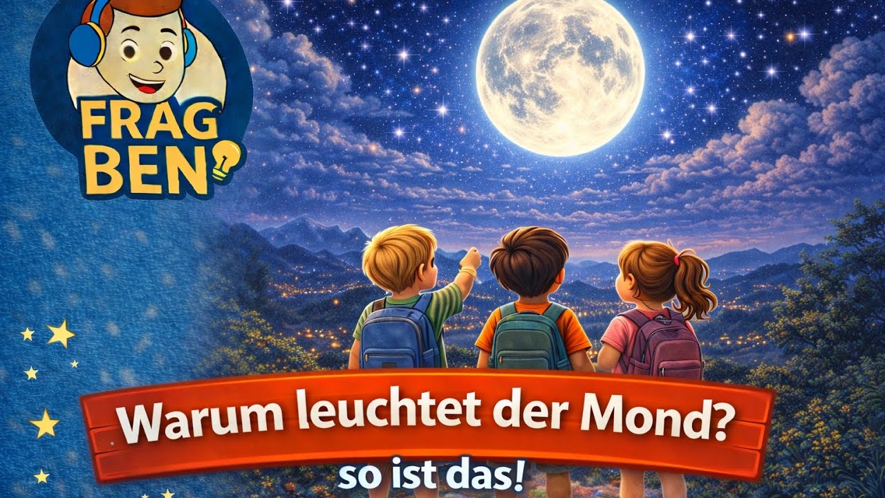 Der Mond erklärt für Kinder 🌙 | Warum leuchtet er? | Frag Ben