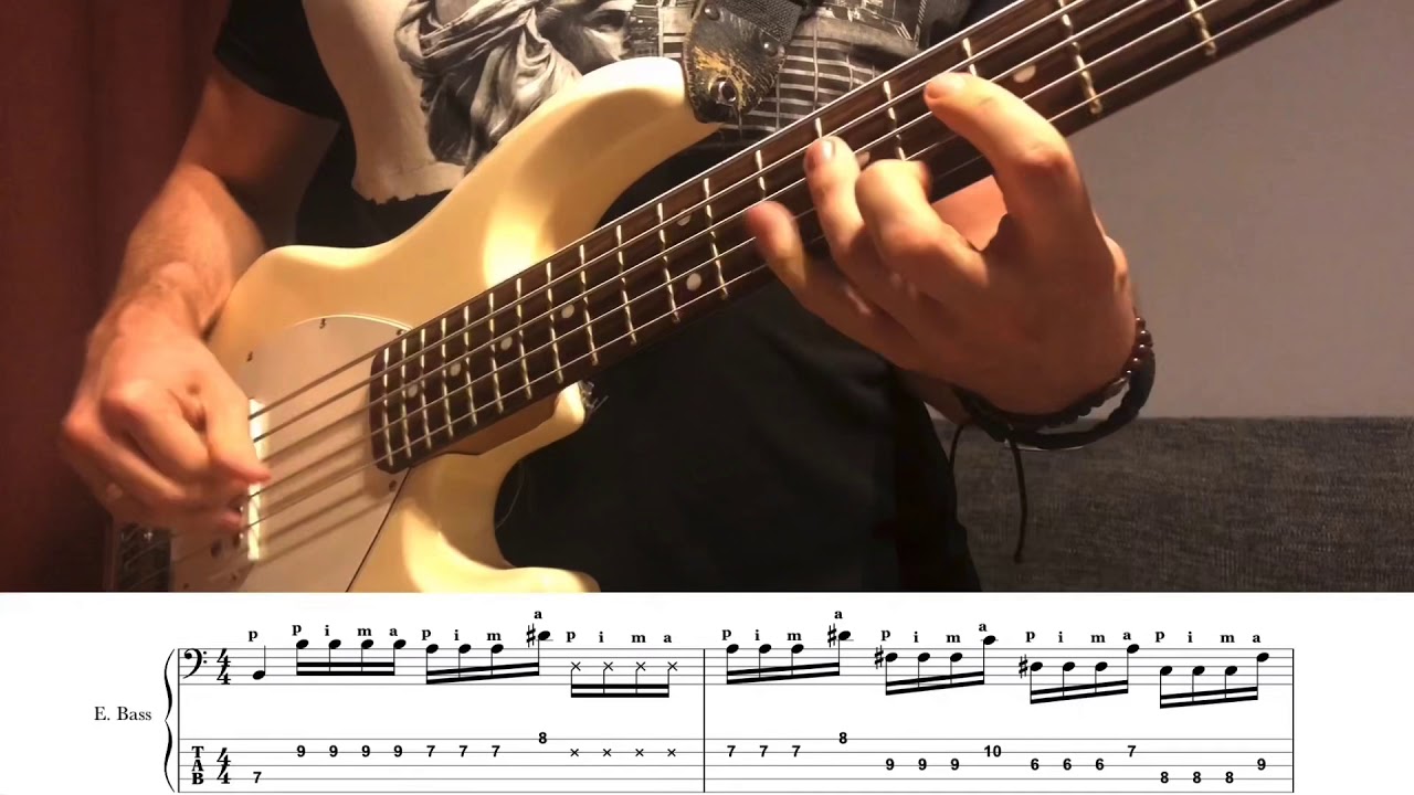 Four finger technique on Bass № 1