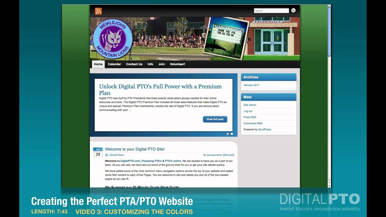 PT3 - Customizing Colors - Creating the Ultimate PTA Website