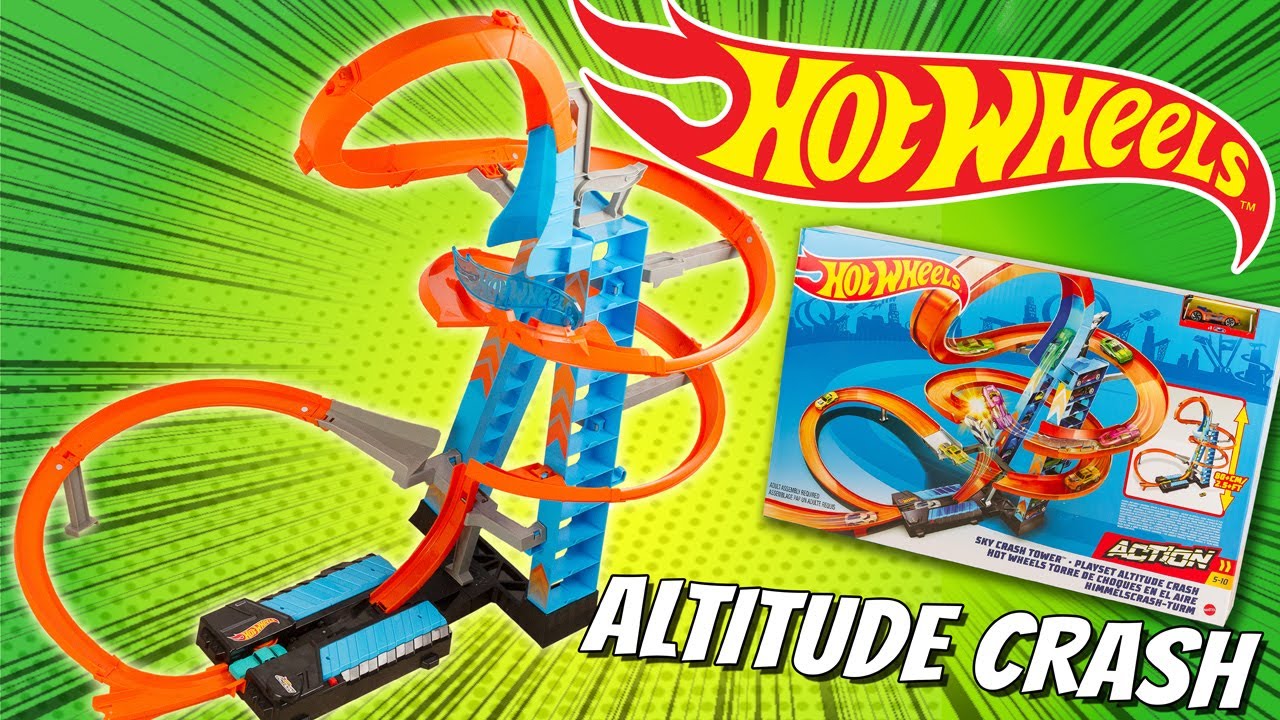 Cette piste HOT WHEELS ALTITUDE CRASH est FOLLE !! Accidents en cascade garantis Sky Crash Tower