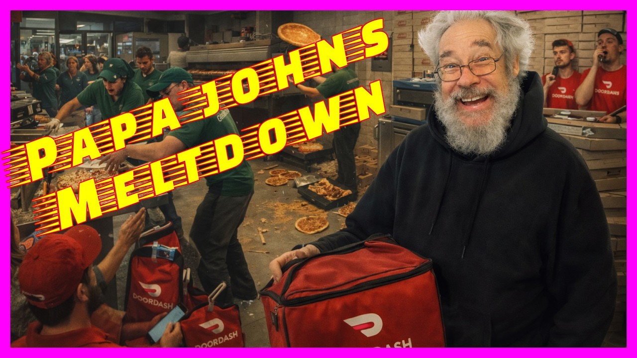 Stressed  Papa Johns Employees Meltdown! Door Dash Adventures