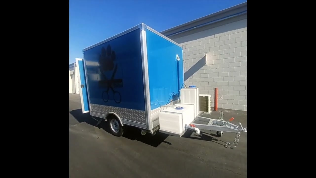 Mobile Dog Grooming Trailer: 8' Boxer Model with Arete Food Trailers