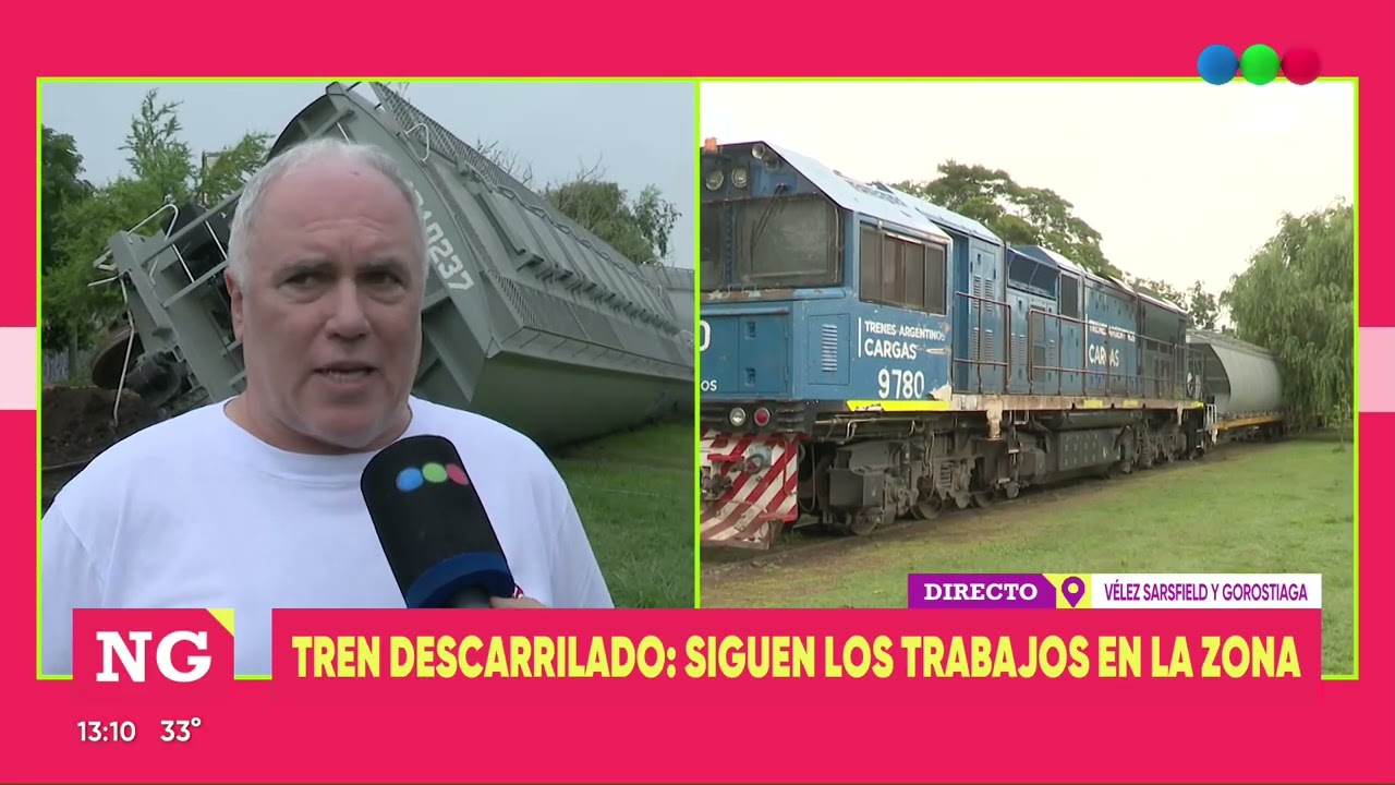 Tren descarrilado: siguen los trabajos en la zona
