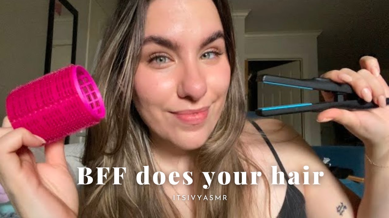 ASMR Best Friend Straightens and Styles Your Hair with Hair Rollers