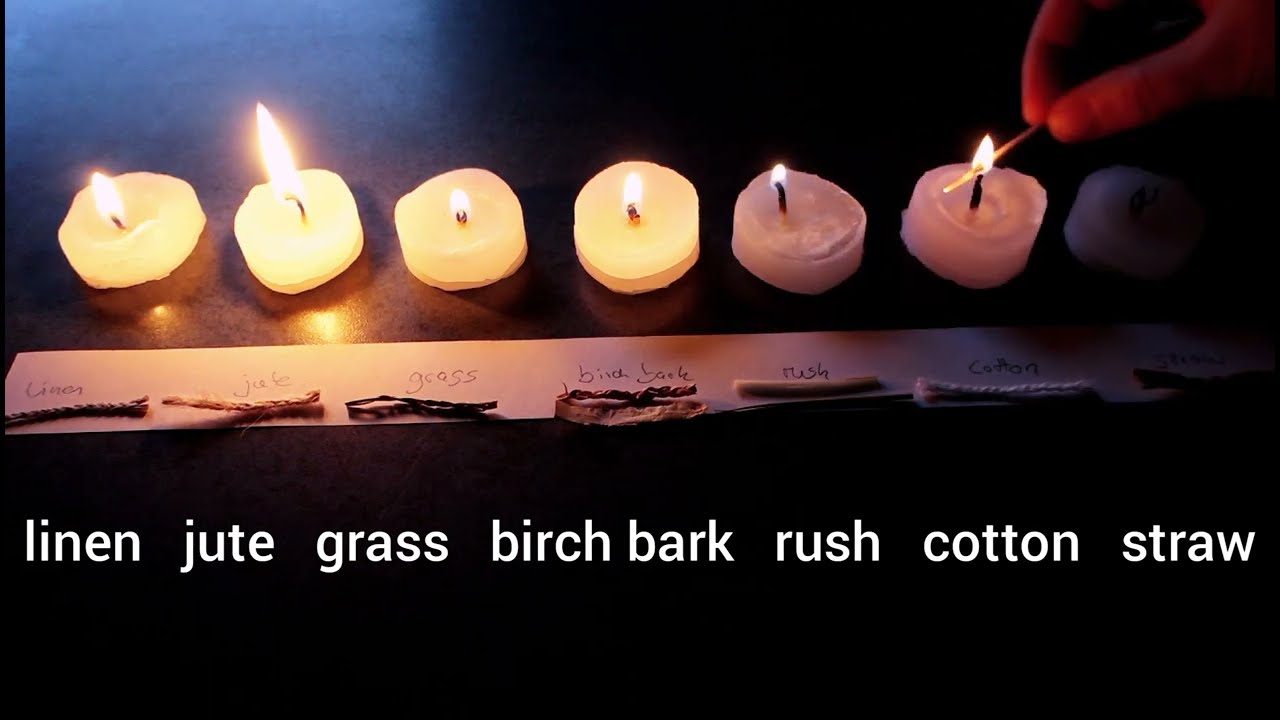 17 Natural Materials To Make DIY Candle Wicks - Burn Test