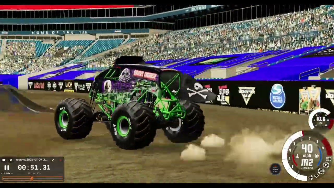 Grave Digger Realistic Freestyle w/ damage BeamNG Monster truck