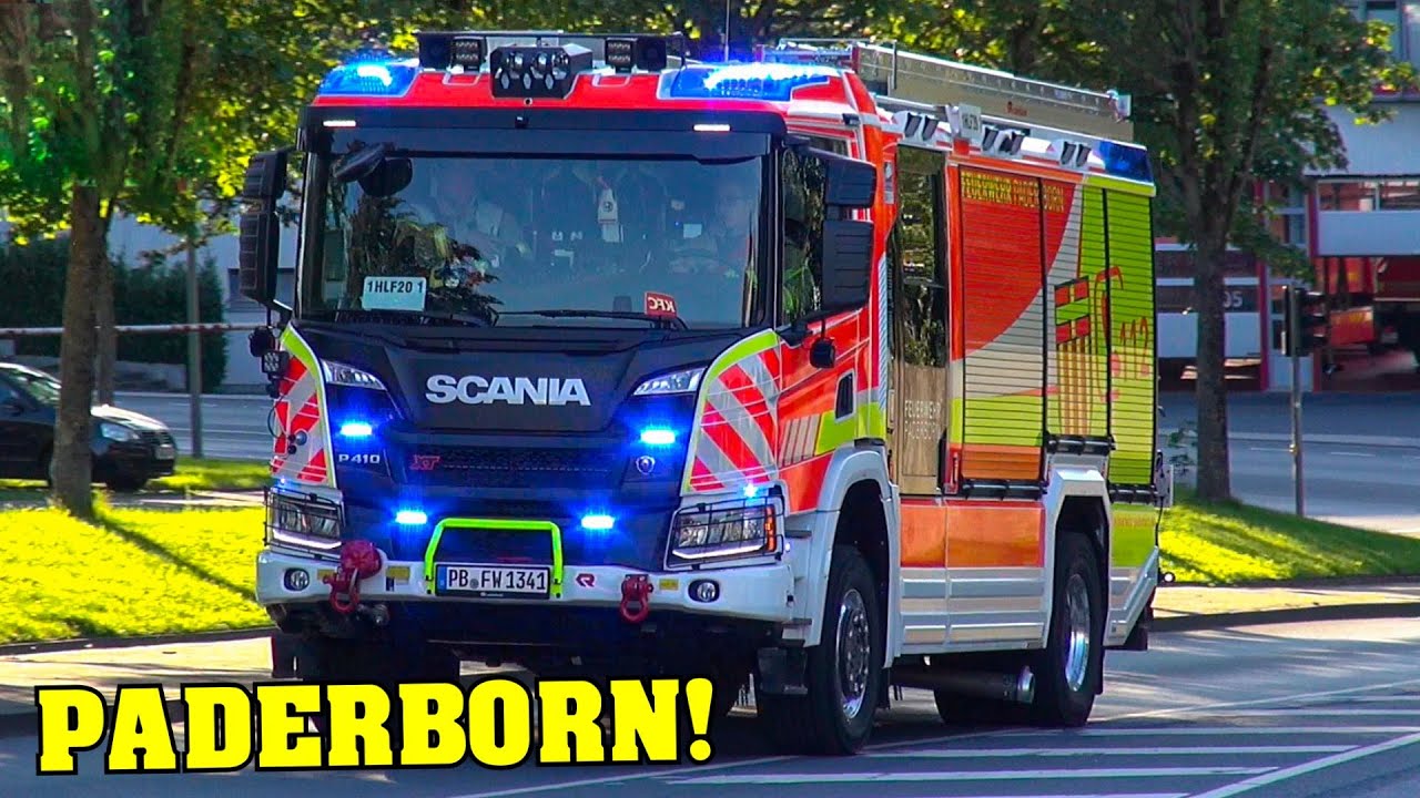 [Deutschlands SCHÖNSTES HLF 20!] - Einsatzfahrten Feuerwehr PADERBORN | Löschzug Feuerwache Süd!