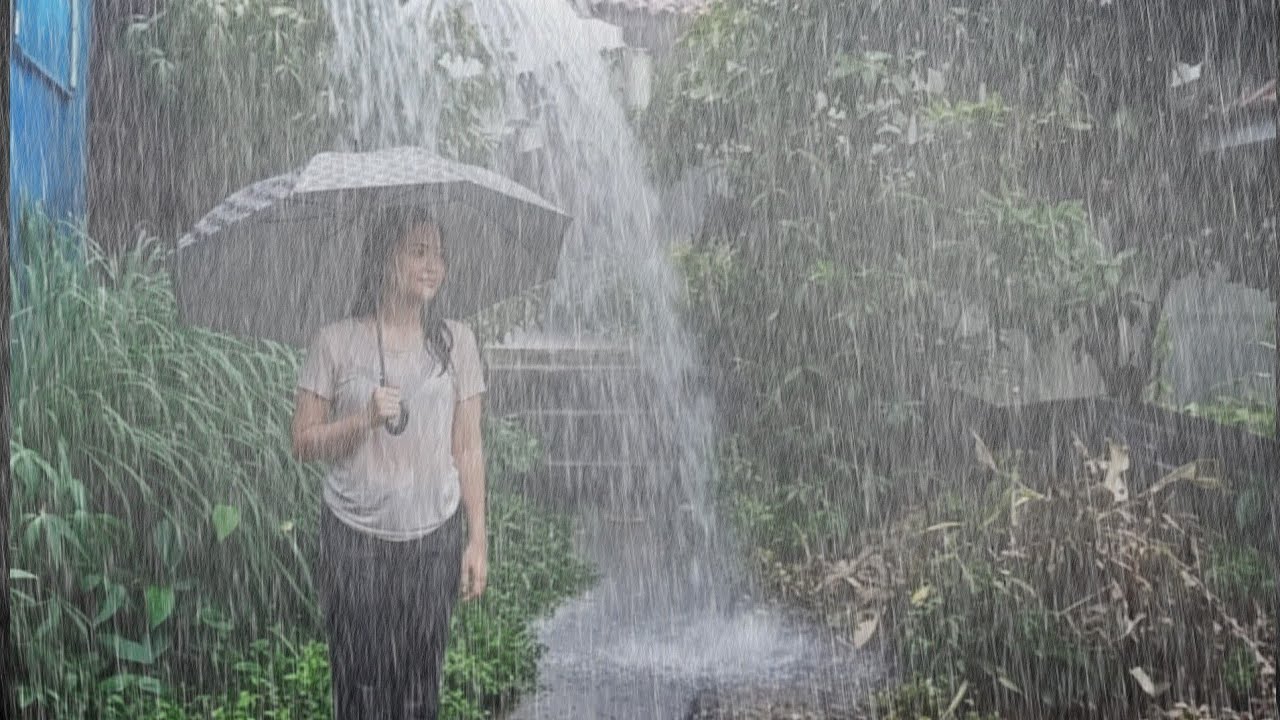 This is a Village in Indonesia During the Rain | Mountains | Nature with the Countryside