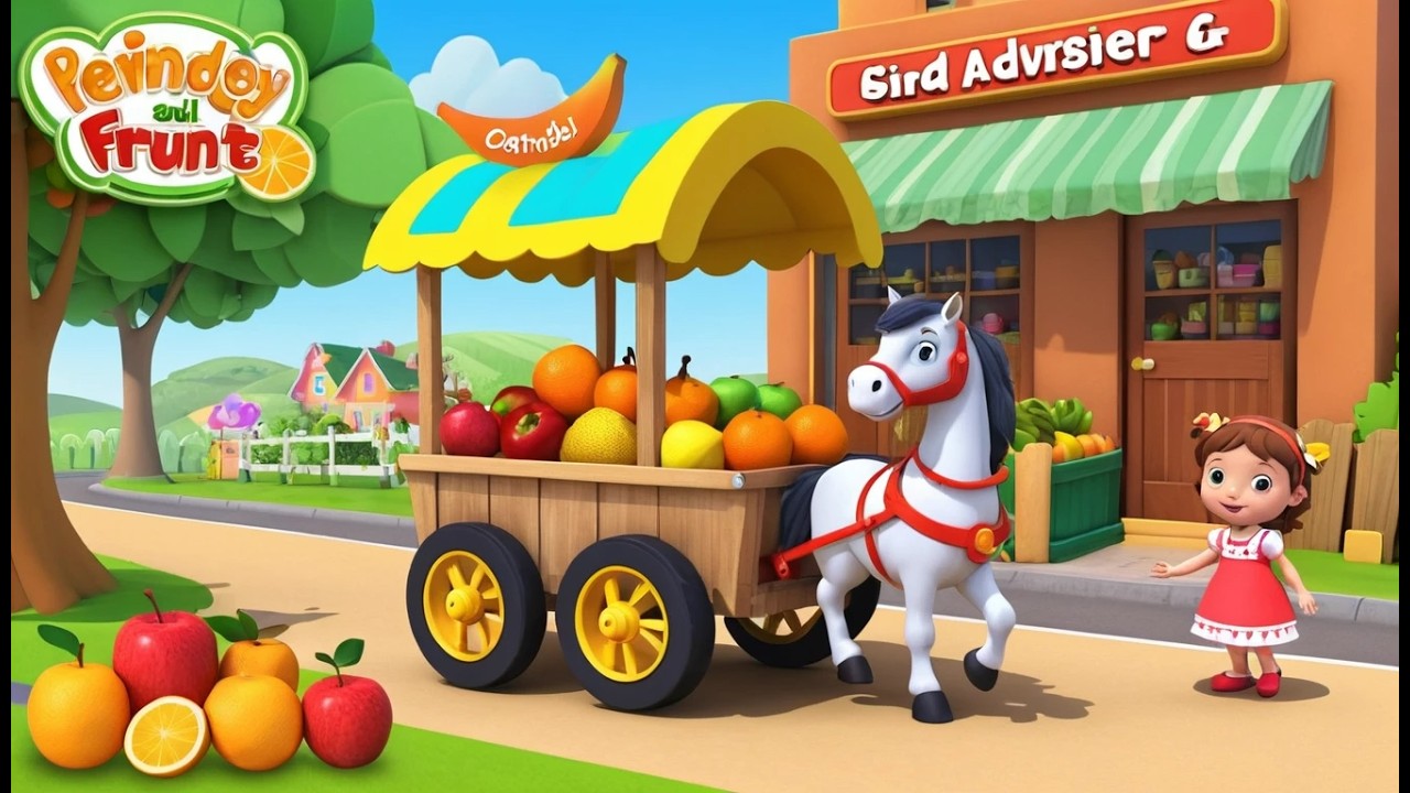 Le cheval tire une drole de charrette rem