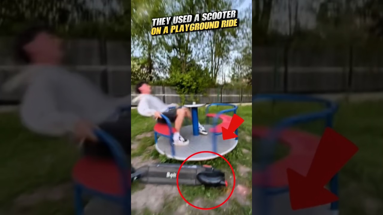 They Used a Scooter on a Playground Ride What Happened Next Was INSANE! #funfacts  #short