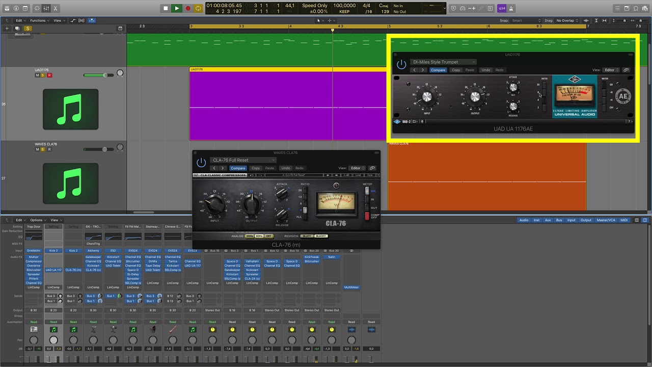 UAD 1176AE (Pro) vs. WAVES CLA76 [kick 
