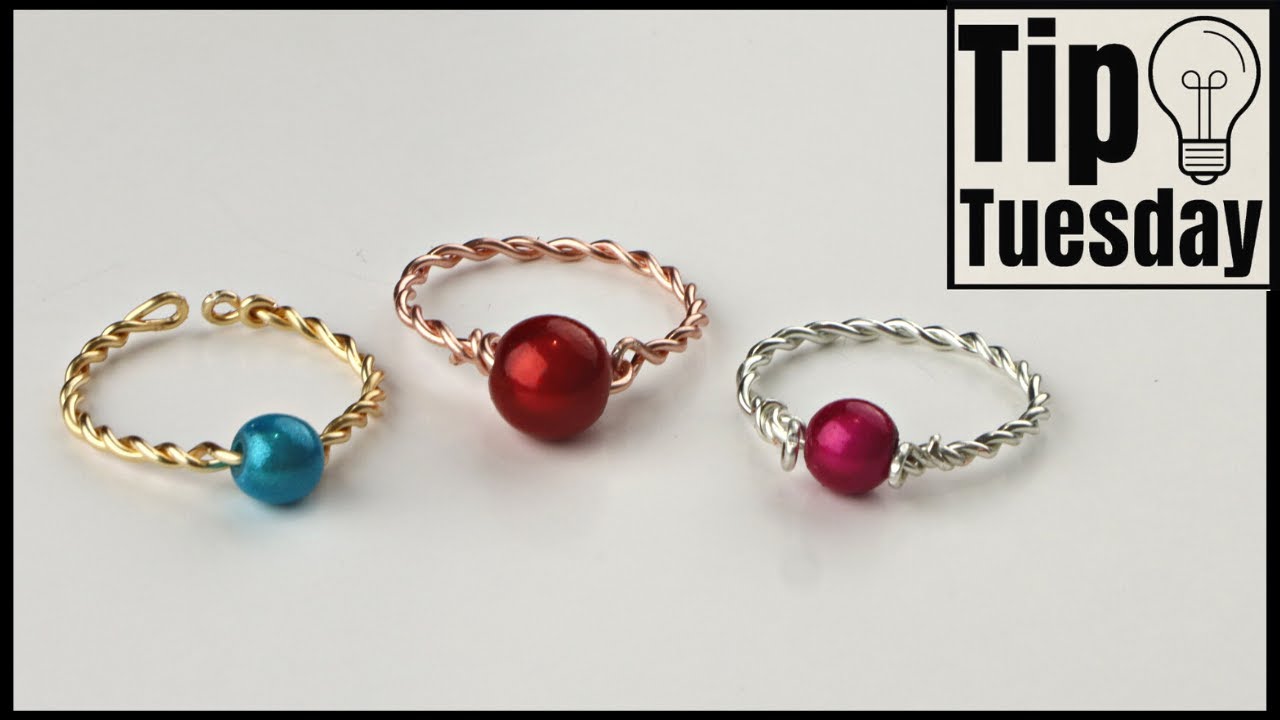 Easy Twisted Wire Bead Rings // How to Twist Wire for Jewelry