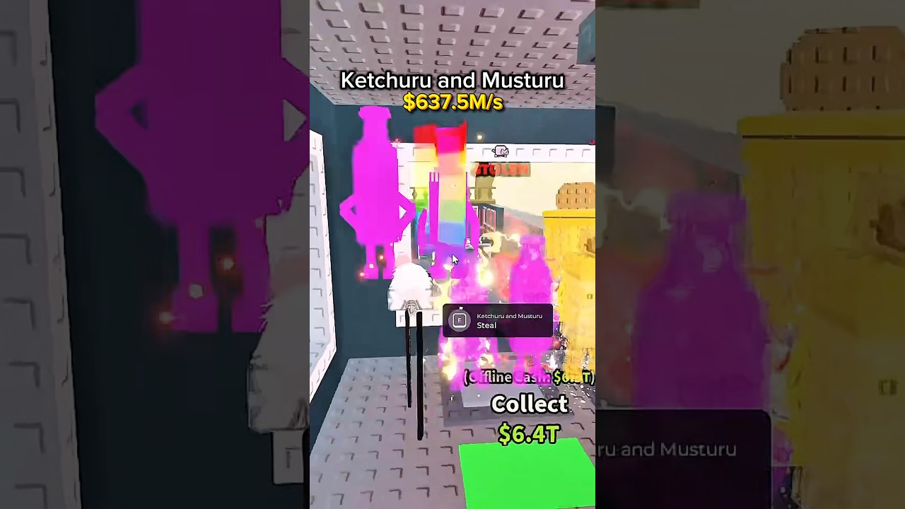 Я украл радугу🌈Кетчуру и Мустуру #stealabrainrot #roblox