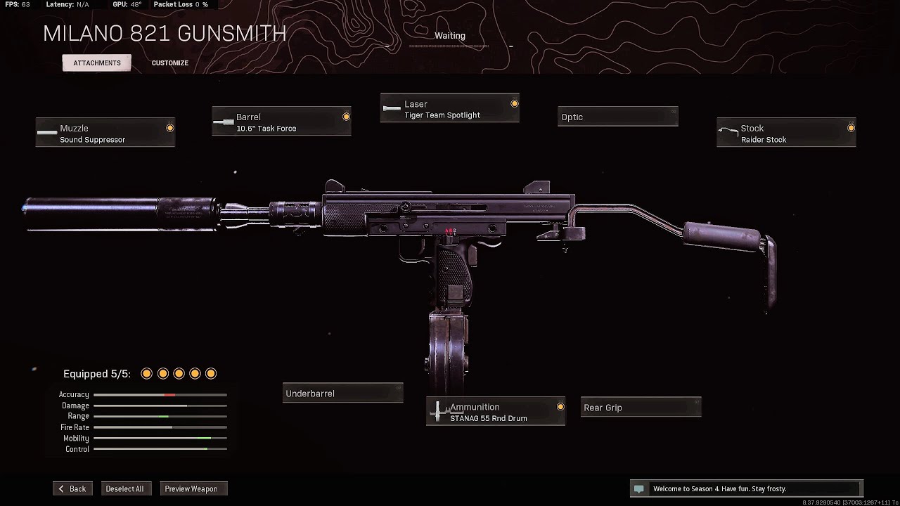 Milano 821 Class Setup Warzone