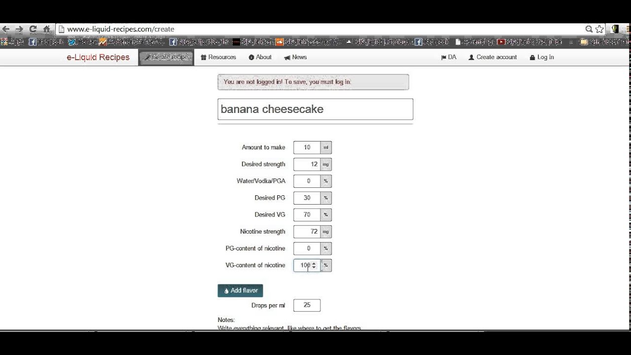 Tutorial how to use online eliquid calculator