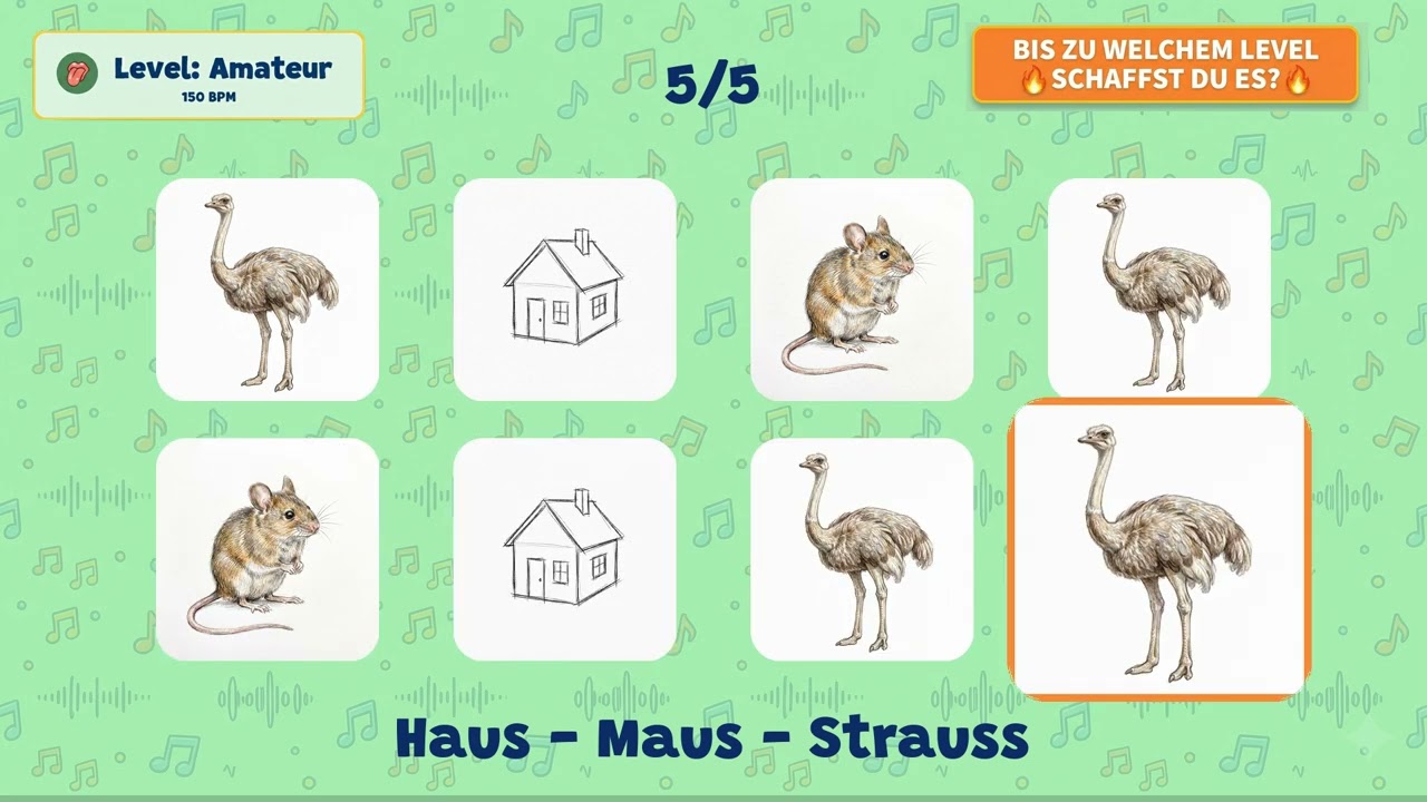 Sag das Wort zum Beat deutsche Version - wie weit schaffst du es? 99% scheitern am Boss Modus.