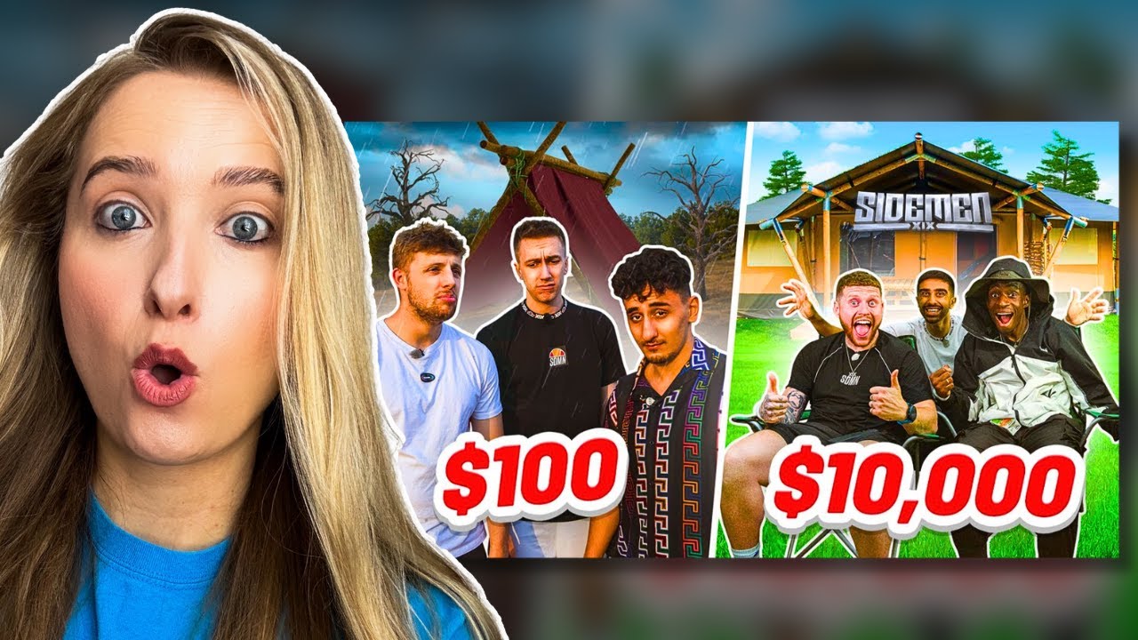 Reaction to SIDEMEN $10,000 vs $100 CAMPING