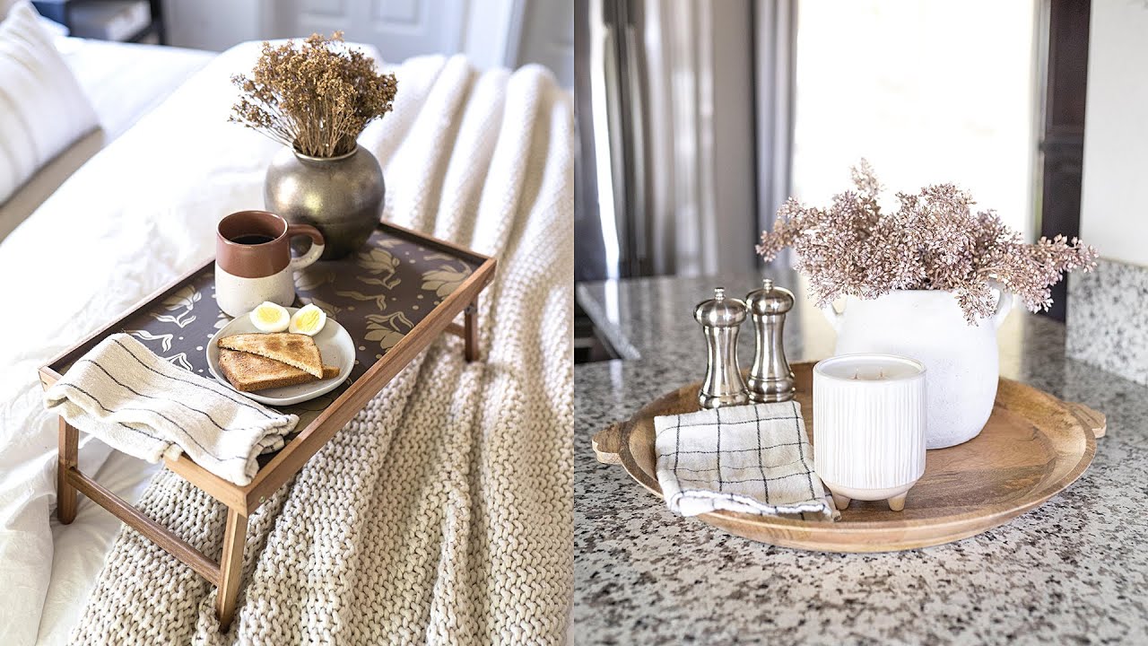 HOME DECORATING IDEAS ON A BUDGET // DIY CUSTOM TRAYS // HOME DECOR STYLING