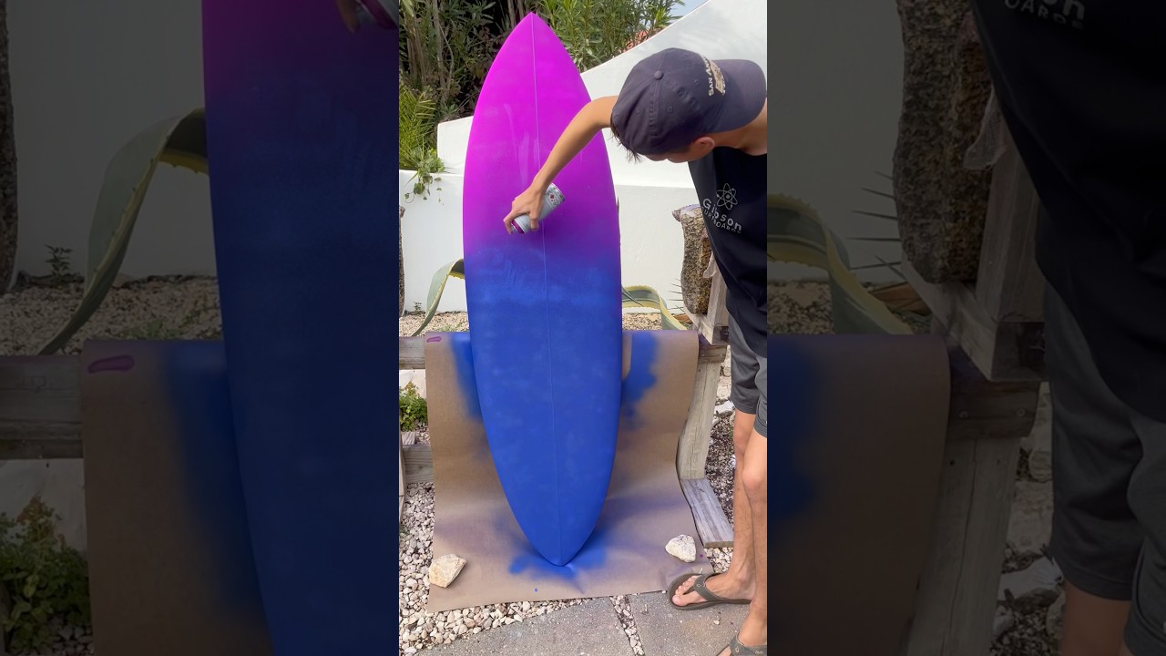 Galaxy spray custom surfboard #surf #art #surfing #satisfying