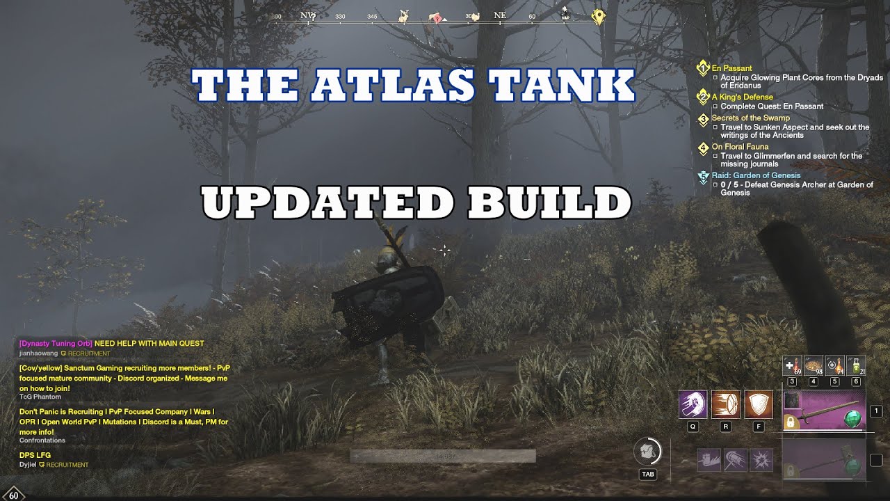 NEW WORLD MMO- THE ATLAS TANK BUILD UPDATED PVP/PVE