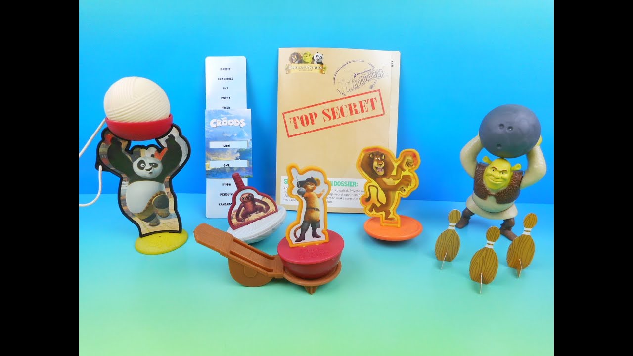 2014 DREAMWORKS ANIMATION SET OF 6 WENDY'S COLLECTION MEAL MOVIE TOY'S VIDEO REVIEW