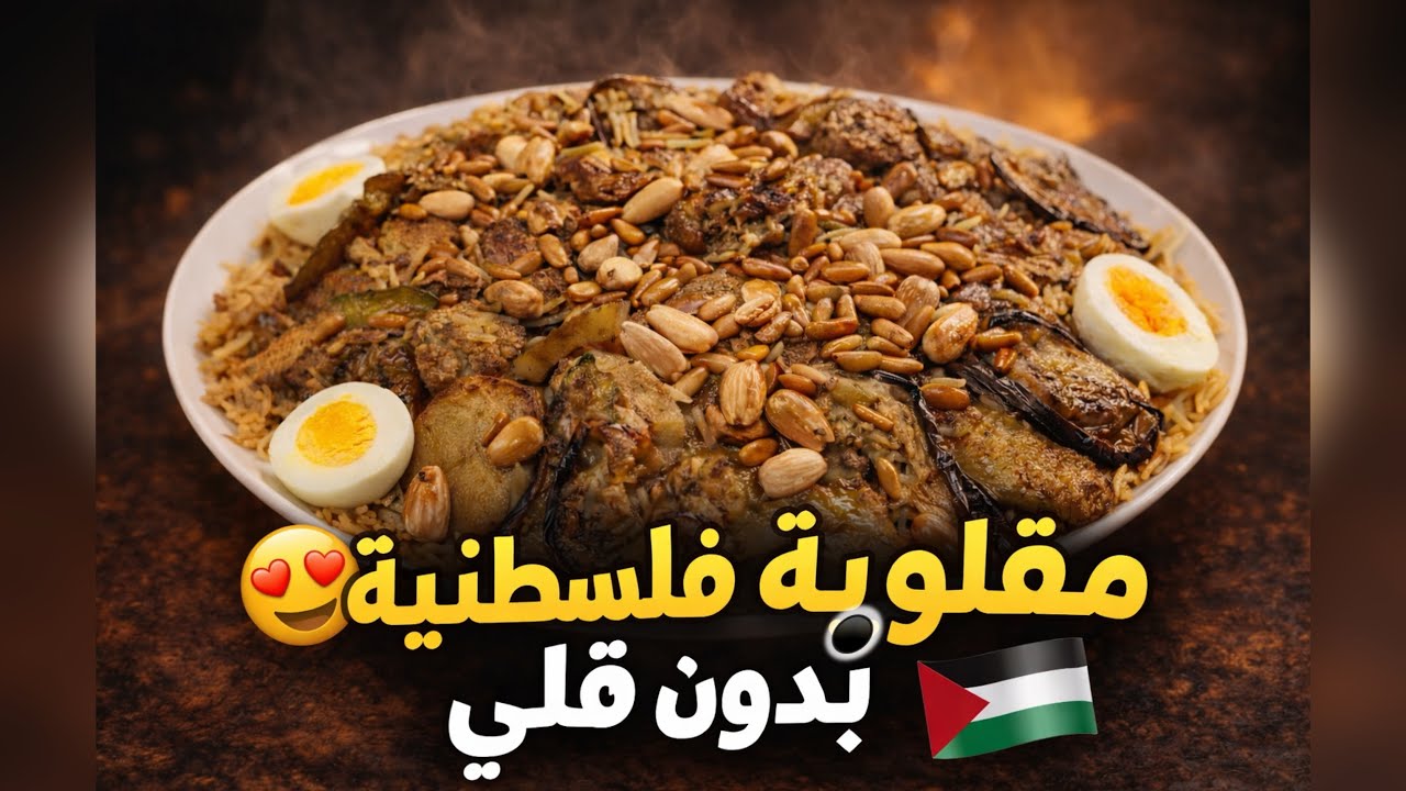 مقلوبة فلسطينية بدون قلي الخضار 😍 صحية و بنينة #وصفة_صحية 
