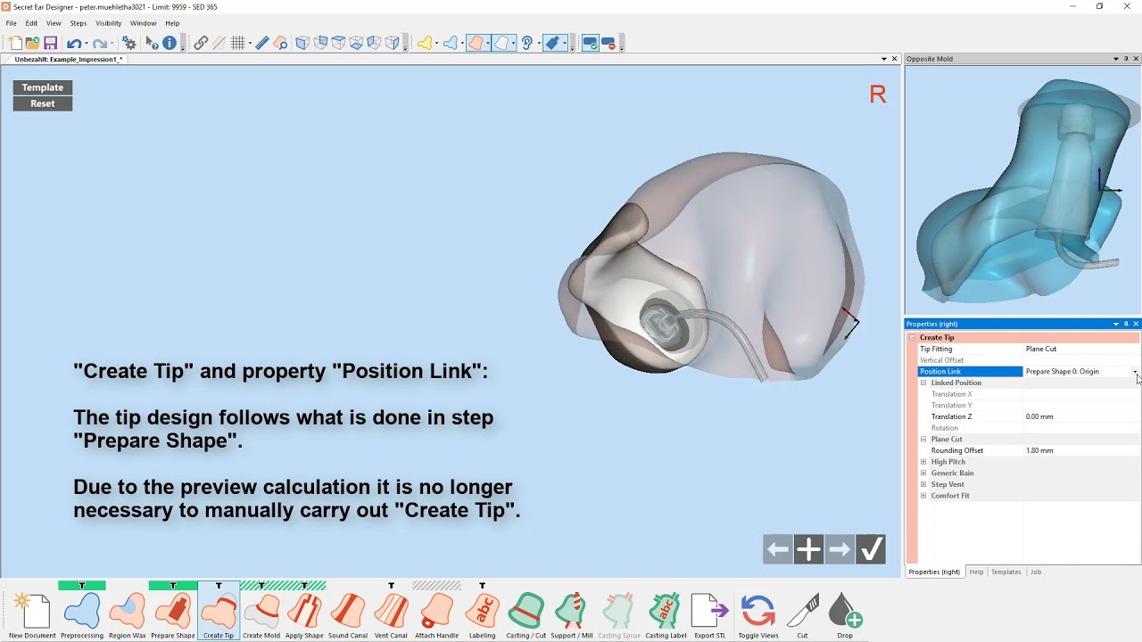 How to design RIC molds in Secret Ear Designer