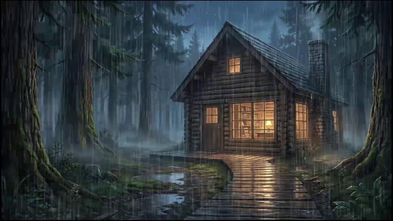 Forest Cabin After Rain 🌧 | Gentle Rain Sounds for Deep Sleep and Calm, Peaceful Rainy Nights