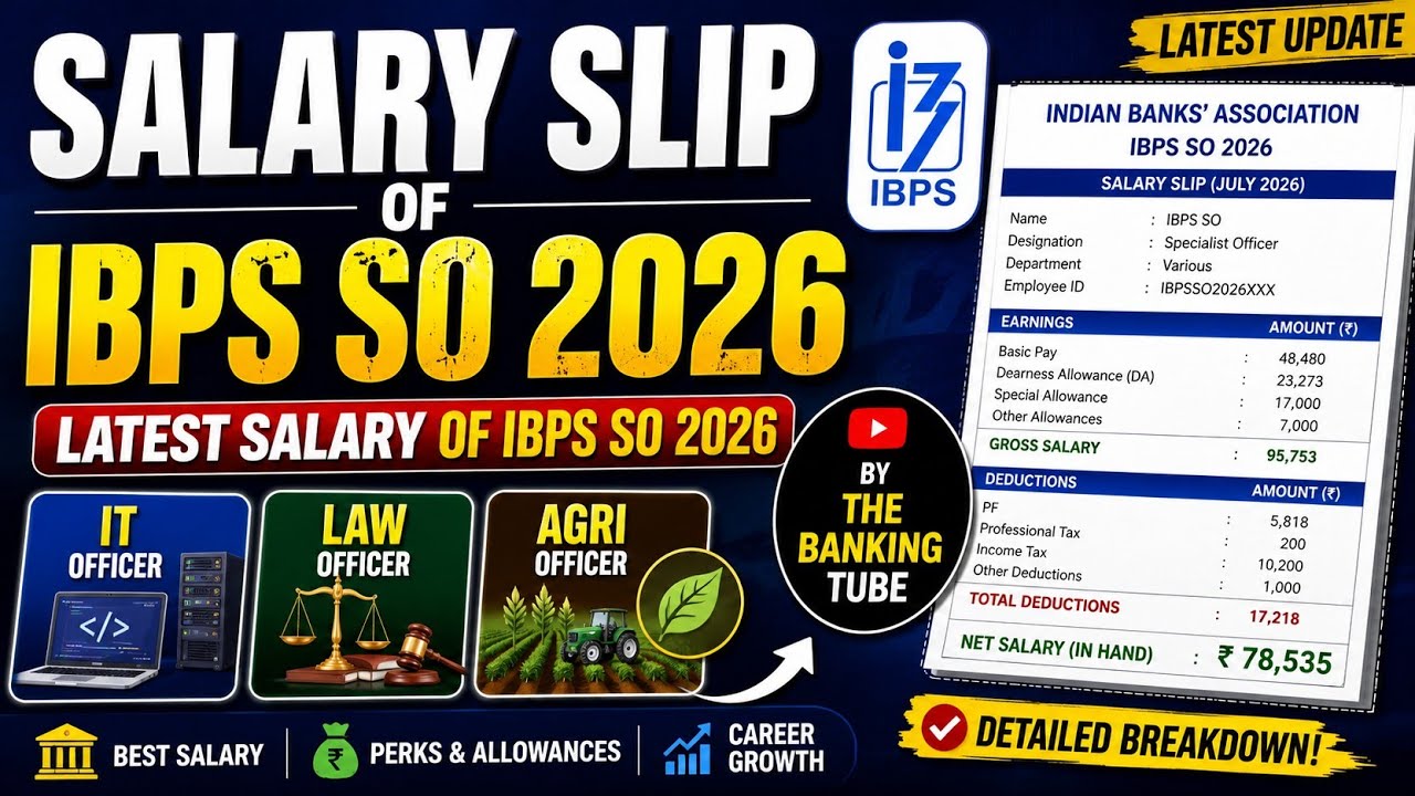 IBPS SO 2026 Latest Salary Slip Revealed | Law, IT & Agriculture Officer Salary | IN HAND SALARY