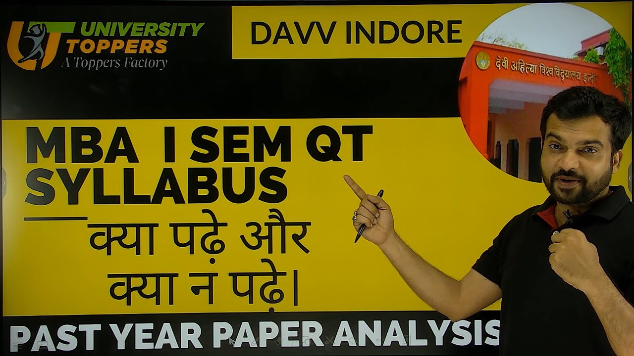 DAVV MBA FIRST SEM QUANTITATIVE TECHNIQUES STUDY PLAN | PAST YEAR PAPER ANALYSIS