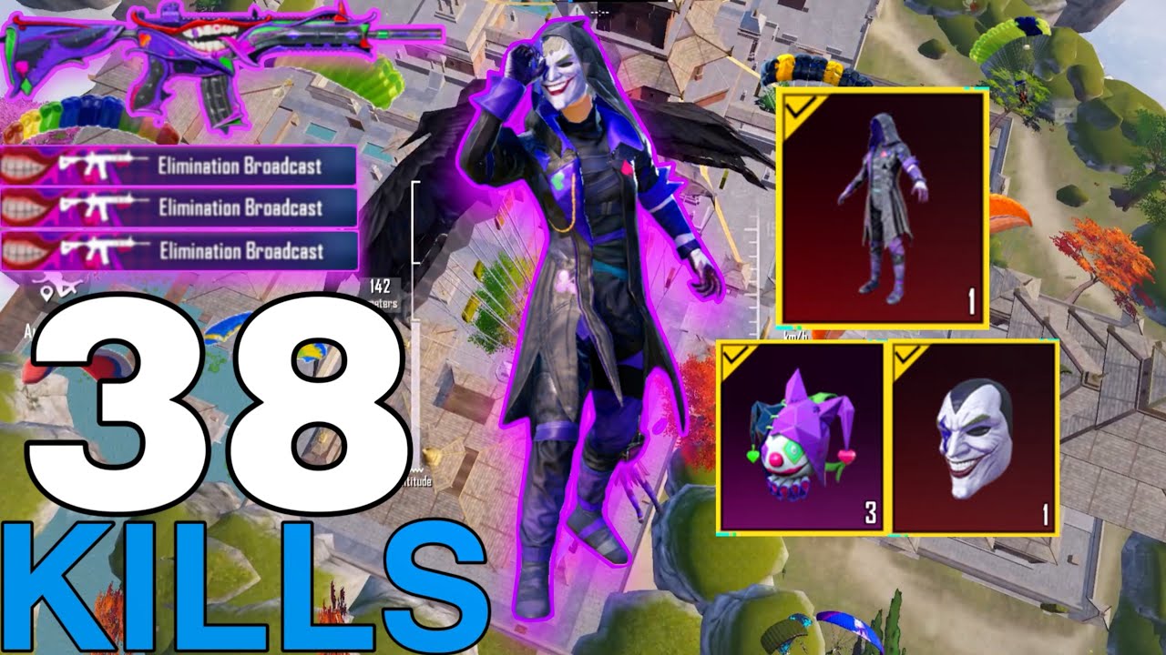 38 KILLS! 🔥 IN 1 MATCH FASTEST GAMEPLAY with FULL JOKER 🤡 SET😍 SAMSUNG,A7,A8,A6,A5,J7,J6,J5,J4,A3,A4