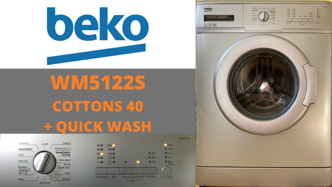 Beko WM5122S Washing Machine - Cottons 40 + Quick Wash