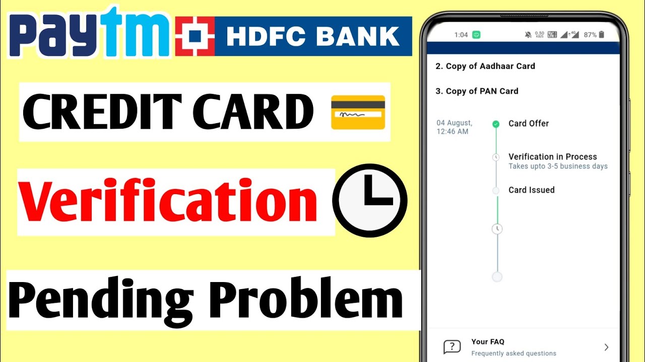 Paytm HDFC credit card verification in progress Probelm Solved | credit card document verification
