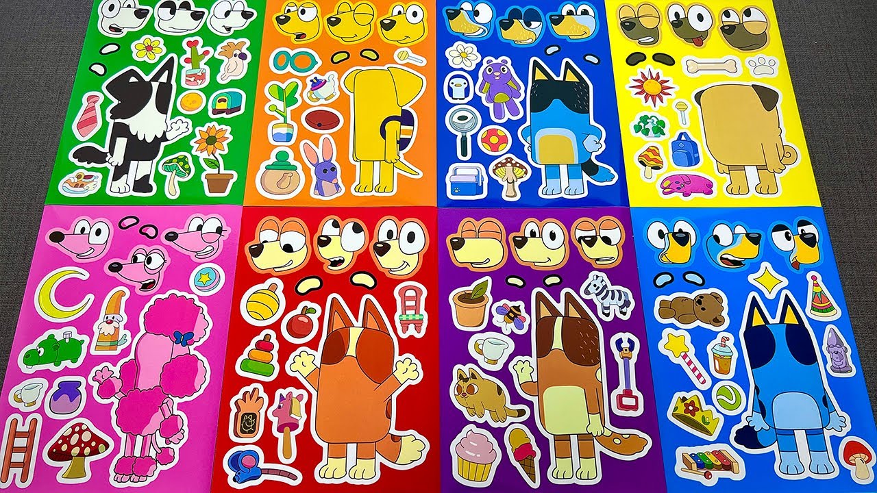 [Paper diy] Bluey & Bingo Super Sticker Activity Book 🐶💙 Paper DIY ASMR