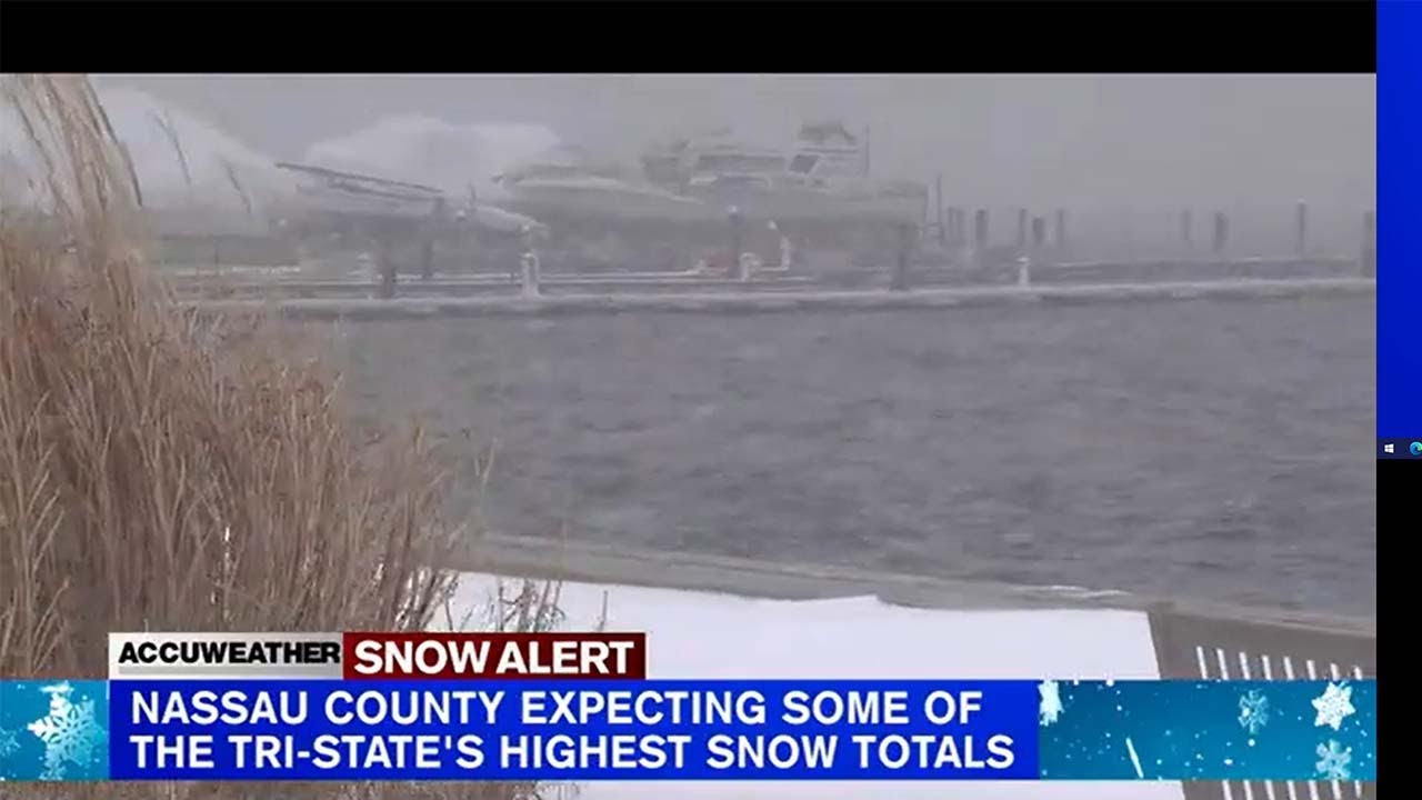 Long Island snow: Wind whipping on North Shore