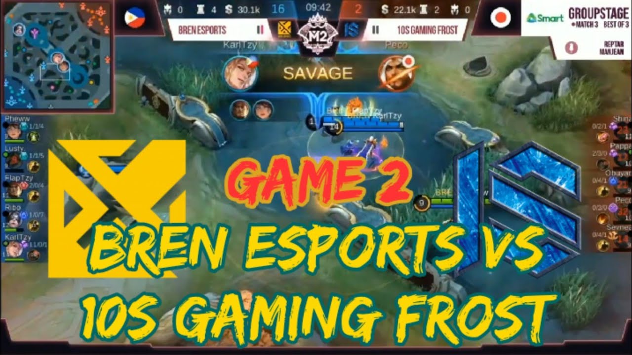 SAVAGE LANCELOT NI KARLTZY SA M2! BREN ESPORTS VS 10S GAMING FROST MLBB