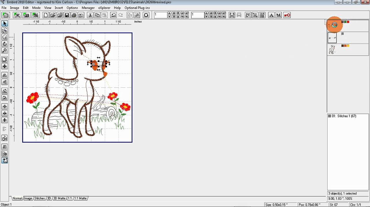 Embird:  altering a design