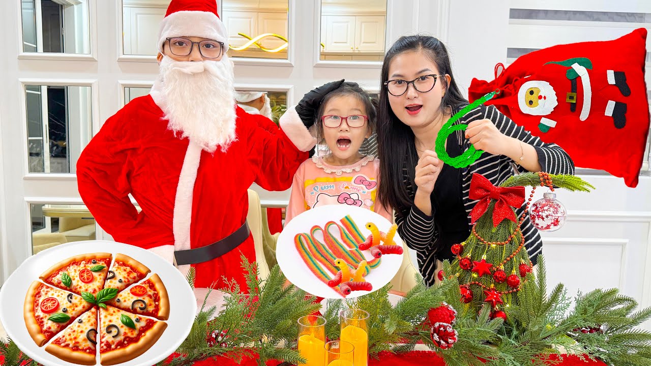 Changcady gi&uacute;p đỡ &ocirc;ng gi&agrave; noel, trang tr&iacute; b&agrave;n ăn theo phong c&aacute;ch gi&aacute;ng sinh