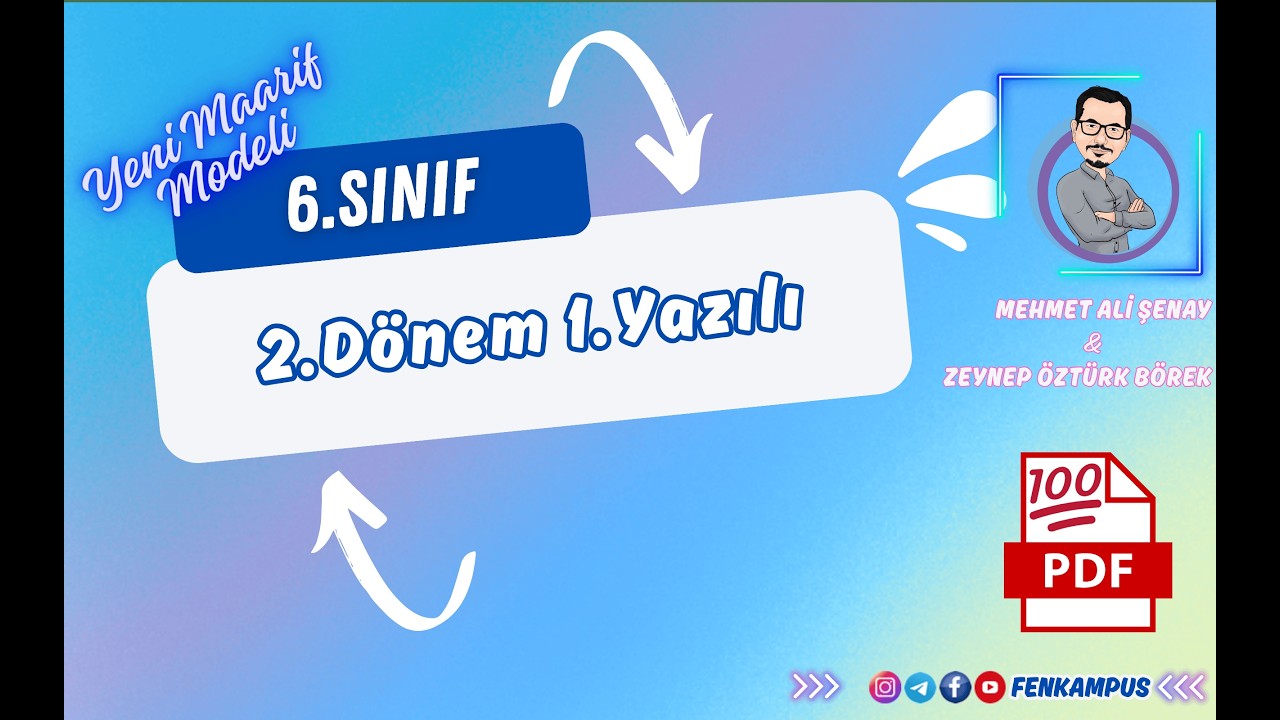 6.Sınıf Fen Bilimleri 2.Dönem 1.Yazılı Serisi - (Zeynep Öztürk Börek & Mehmet Ali ŞENAY